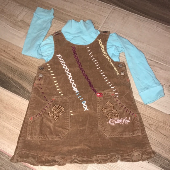 Ecko Red Overall Dress 18m two piece - Picture 4 of 4